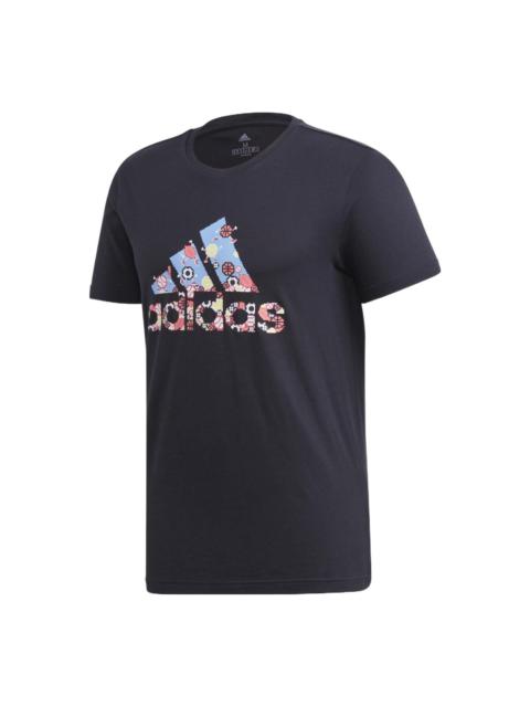 adidas adidas 8-Bit Badge Of Sport Applique Sports Breathable Short-sleeve Tee Men Black FN1745