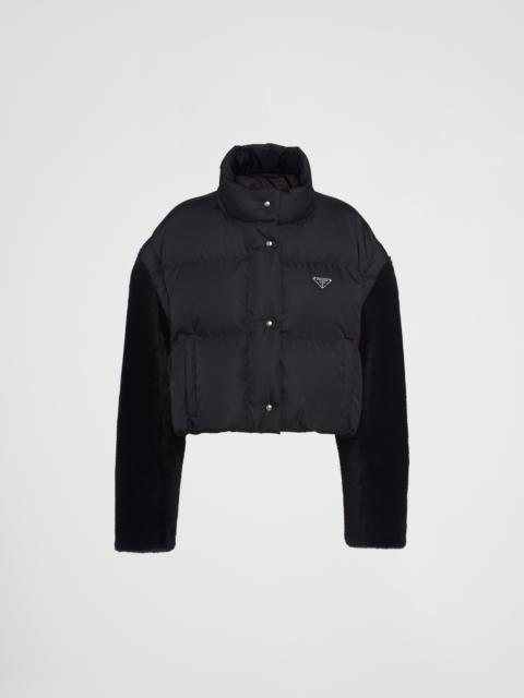 Cropped Re-Nylon down jacket