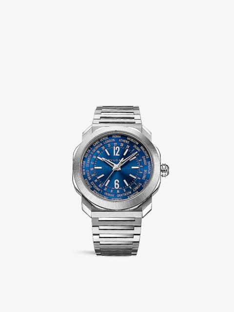 BVLGARI OC41C3SSWT Octo Roma WorldTimer stainless-steel automatic watch