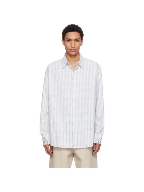 JACQUEMUS White & Blue 'The Letro' Shirt