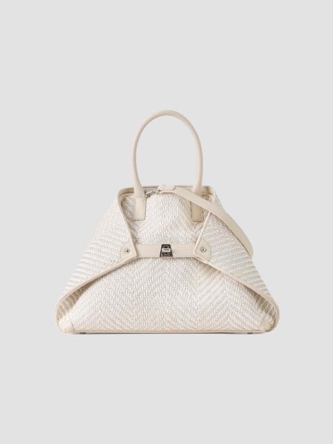 AKRIS Women's Small Ai Braided Leather Top Handle Bag - Ecru Alabaster