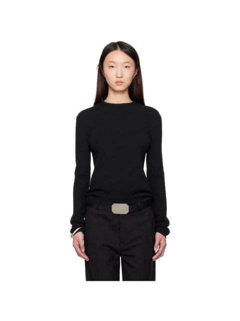 ESSENTIALS Black Soft Rib Long Sleeve T-shirt