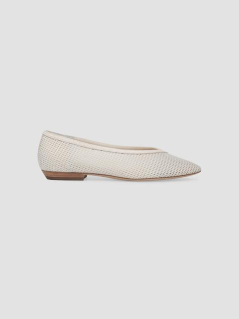 VERONICA BEARD Women's Bancroft Mesh-Leather Ballerina Flats - Ecru