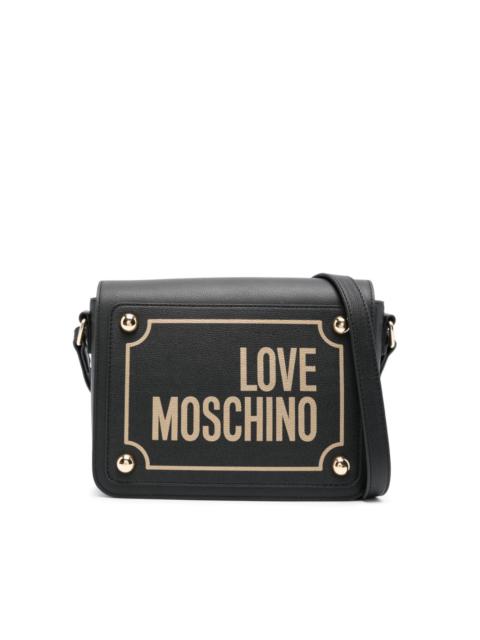 Moschino logo-print leather cross body bag