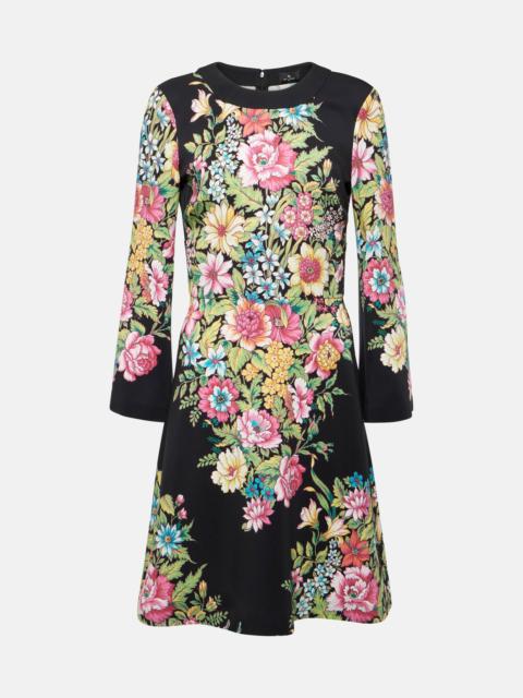 Etro floral-print long-sleeve minidress