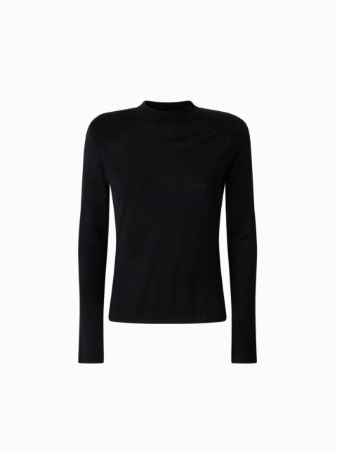 PINKO MERINO WOOL SWEATER WITH REMOVABLE SHOULDER PADS