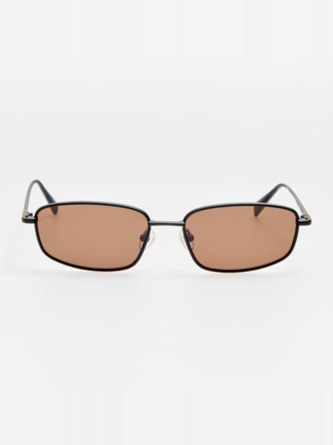 LINDA FARROW Palma Sunglasses in Black and Chocolate