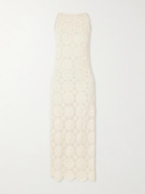 ESCVDO Siula Crocheted Cotton Halterneck Maxi Dress