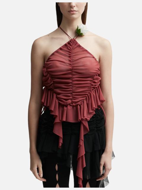 ESTER MANAS FLOWER RUCHED TANK TOP