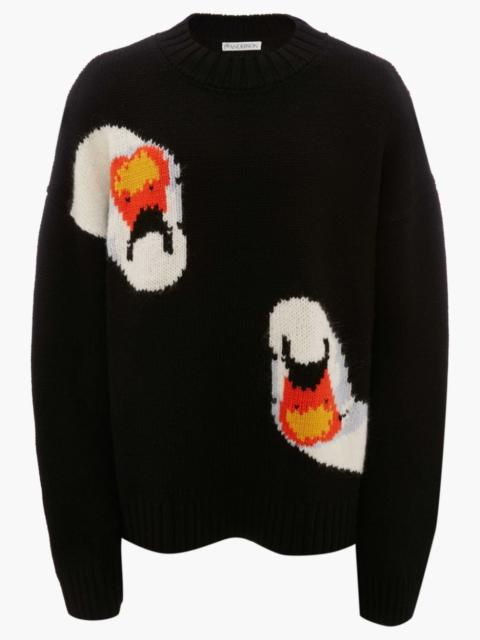 JW Anderson OVERSIZED SWAN CREWNECK JUMPER