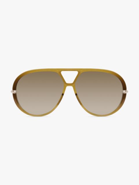 Bottega Veneta BV1274S AVIATOR SUNGLASSES | KHAKI/SILVER