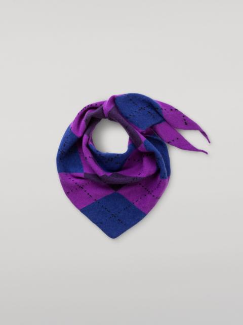 Johnstons of Elgin Clan Purple Argyle Cashmere Bandana