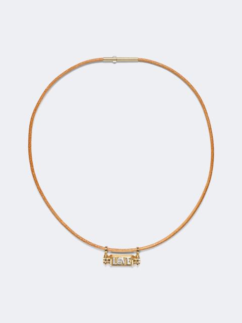 MARIE LICHTENBERG Love Smash 18kt gold and leather pendant necklace with diamond