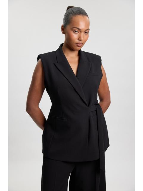 KAREN MILLEN Plus Size Compact Stretch Tailored Tie Front Waistcoat