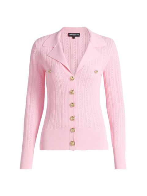 GENERATION LOVE Women's Charlotte Pointelle-Knit Ribbed Cardigan - Soft Rose