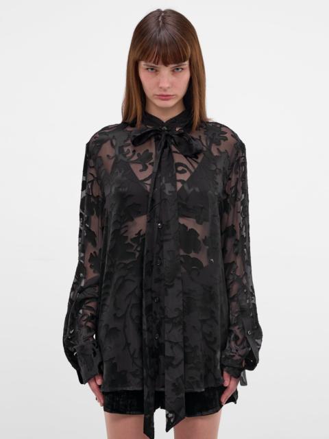 Ann Demeulemeester Dien Foulard Floral Silk Shirt
