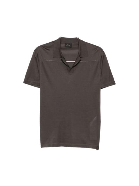 Brioni Piquet silk polo shirt