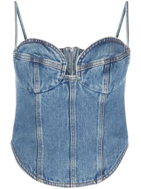 MAGDA BUTRYM cropped denim bustier top