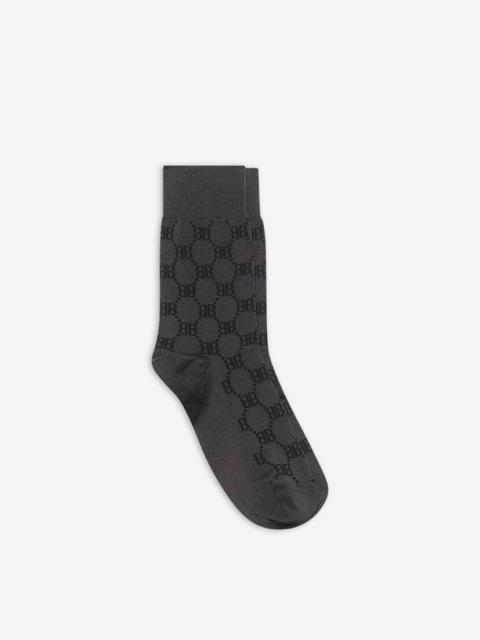BALENCIAGA Men's Hacker Tennis Socks in Charcoal Grey