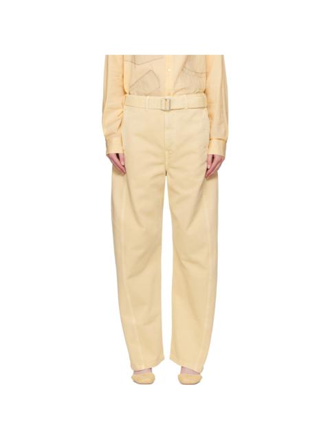 Lemaire Yellow Twisted Belted Jeans