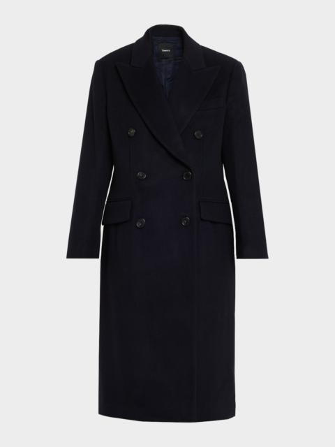 Theory Double-Breasted Wool-Blend Coat