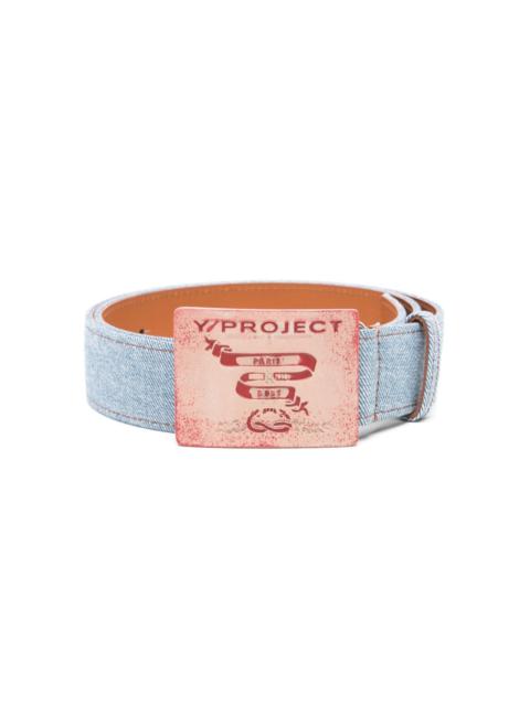 Y/Project logo-buckle denim belt