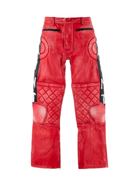 SAINT M×××××× LEATHER PANTS/RACER / RED