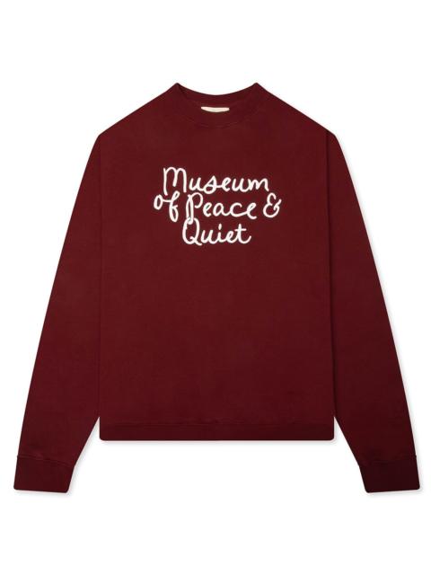 Museum of Peace & Quiet SCRIBBLE CREWNECK - BURGUNDY