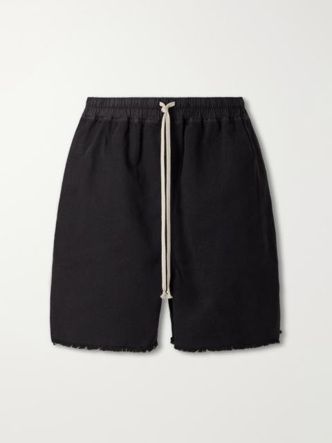 Rick Owens DRKSHDW Straight-Leg Frayed Cotton-Canvas Shorts