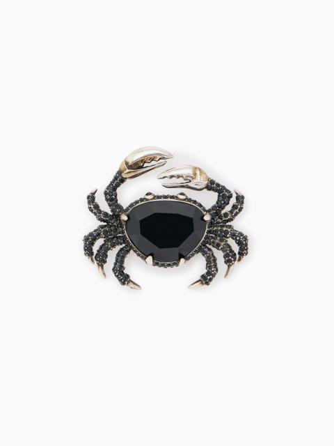 GIORGIO ARMANI PIN IN BRASS AND GLASS