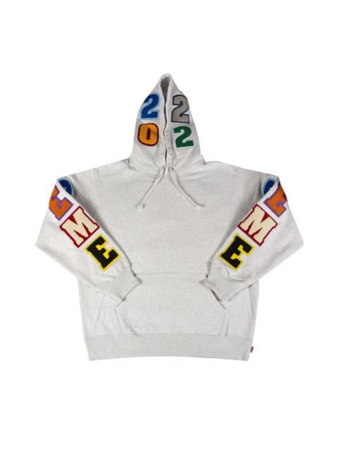 Supreme 최단 팀 Chenille Hooded 스웨터 '아쉬 그레이 이름 *