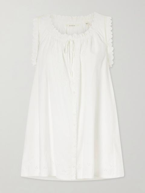 DÔEN Nessie Broderie Anglaise Organic Cotton Mini Dress