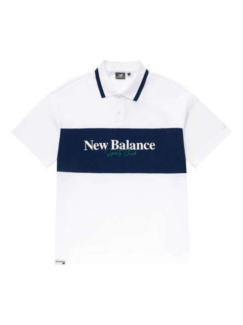 New Balance 새로운 밸런스 폴로 티셔츠 'White Blue' 5FD24203-WT