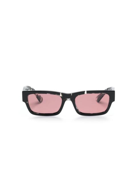 tortoiseshell rectangle-frame sunglasses