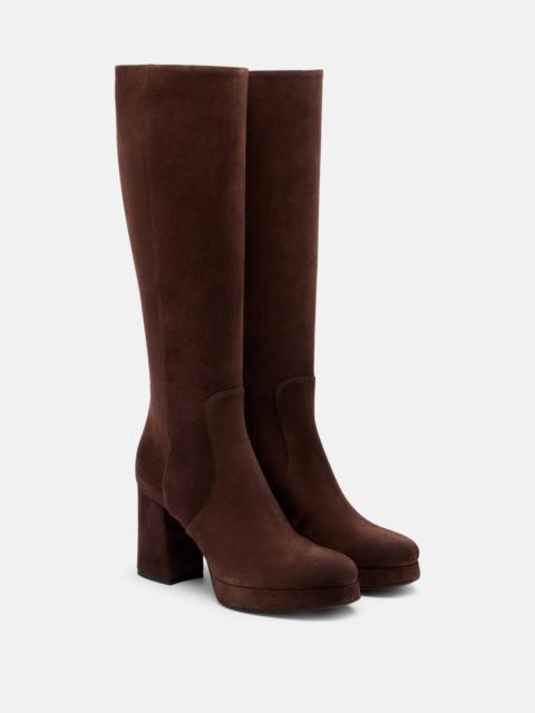 Valentino Fawcette 80 suede platform knee-high boots