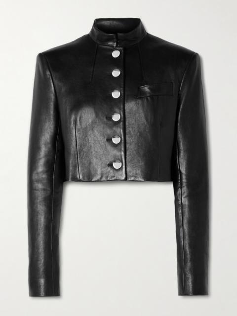 KHAITE Samuelson Cropped Leather Jacket