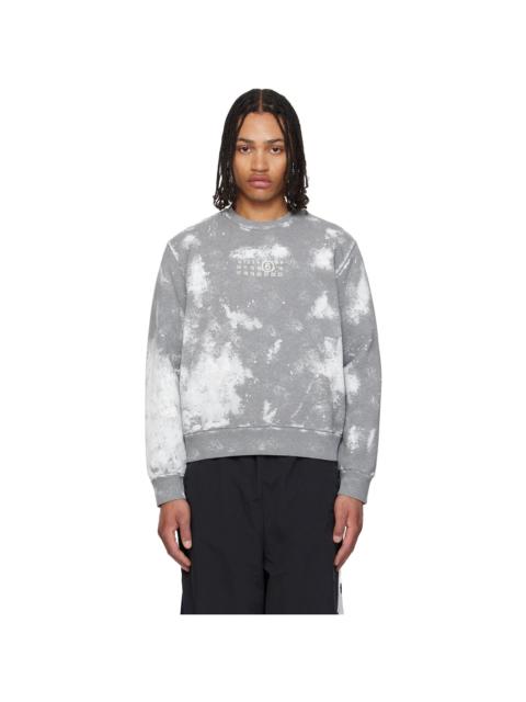 MM6 Maison Margiela Gray Paint Splatter Sweatshirt
