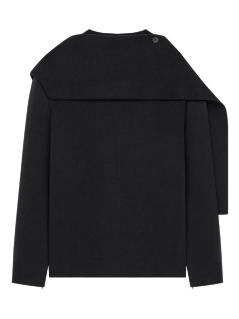 courrèges draped wool sweater