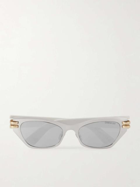 CDior B3U cat-eye silver-tone and acetate sunglasses