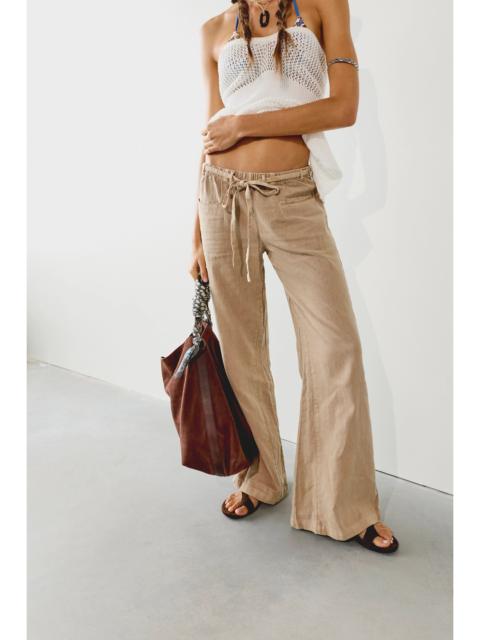 FREE PEOPLE Break The Ice Linen Slouch Flare Pants