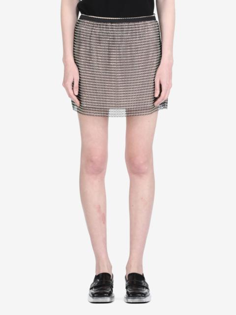 N°21 CRYSTAL-EMBELLISHED MESH MINI SKIRT