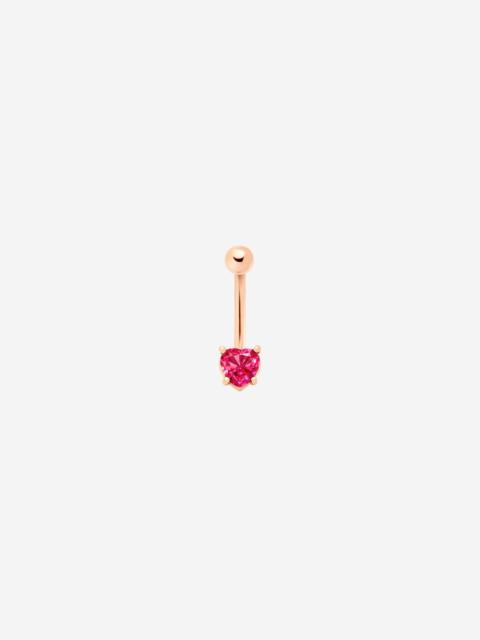 DoDo Rose Gold & Synthetic Ruby Heart Piercing