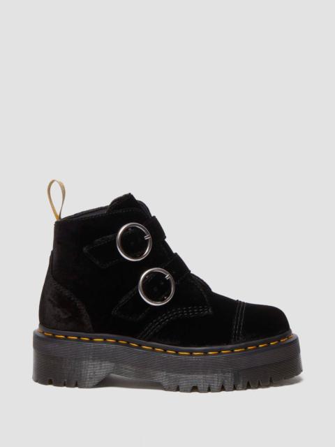 Dr. Martens Vegan Devon Velvet Platform Boots