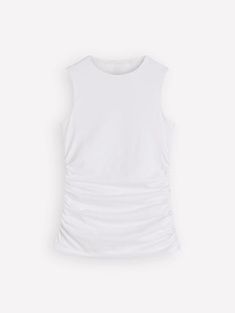 BODEN Tia Sleeveless Ruch Jersey Top-White