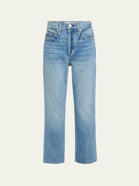 AMO Loverboy High-Rise Cropped Jeans with Frayed Hem