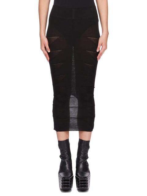 Rick Owens geometric-pattern wool skirt