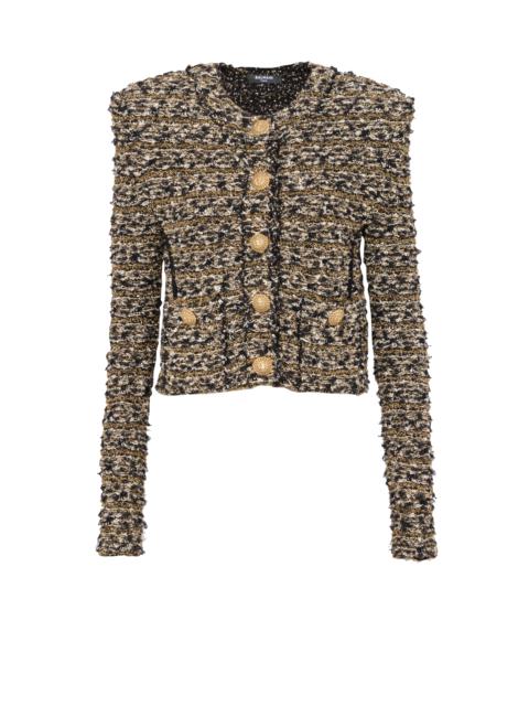 Balmain Cropped lurex tweed jacket