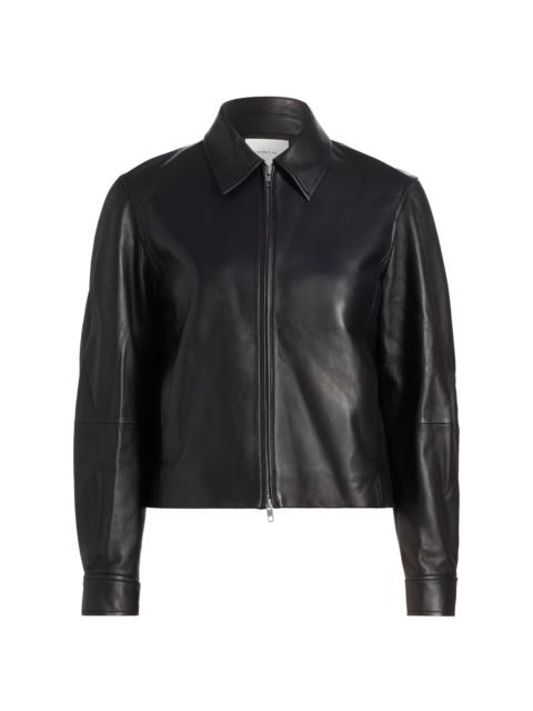 Vince Women's Leather Zip-Front Crop Jacket - Black