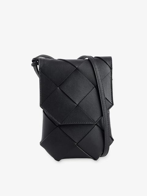 Bottega Veneta Diago Intrecciato-Leather Cross-Body Phone Pouch