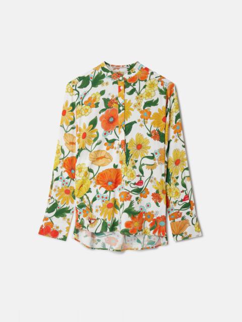 Lady Garden Print Collarless Shirt